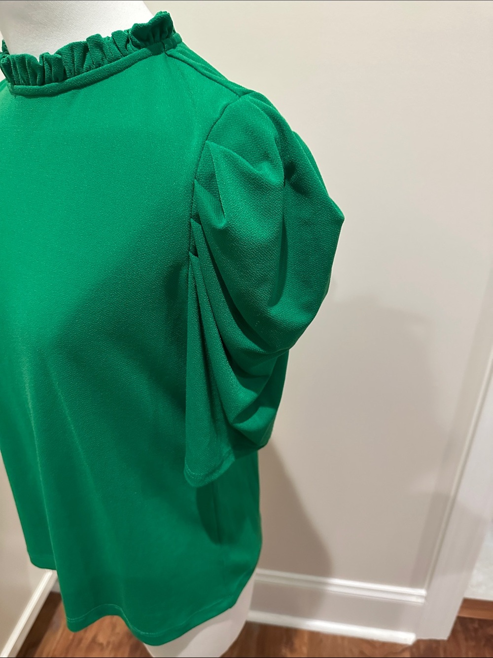 CeCe Emerald Ruffle-Neck Short Sleeve Top - Picture 3 of 3